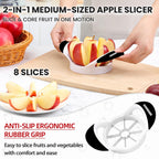 Schvubenr 3.5 Inch Apple Slicer - Professional Apple Cutter - Stainless Steel Apple Corer - Super Sharp Apple Slicer And Corer - Apple Tool With 8 Sharp Blades(Black)