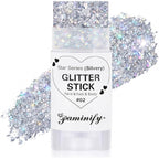 Silver Hair Glitter Stick,Cheer Body Face Glitter,Mardi Gras Outfit For Women,Rave Music Festival Singer Concert Accessories,Waterproof Halloween Cosplay Shimmer Makeup