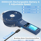 Portable Handheld Misting Fan, Nano-Mist Humidifier For Skincare & Makeup, 180° Foldable Desk Fan, Rechargeable Water Spray Fan For Disney Beach Cruise Essentials, Summer Gifts For Women Man Girls