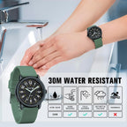 Pindows Women Analog Quartz Wrist Watch With Silicone Strap For Young Women Students Easy Read Waterproof Unisex Luminous Dial