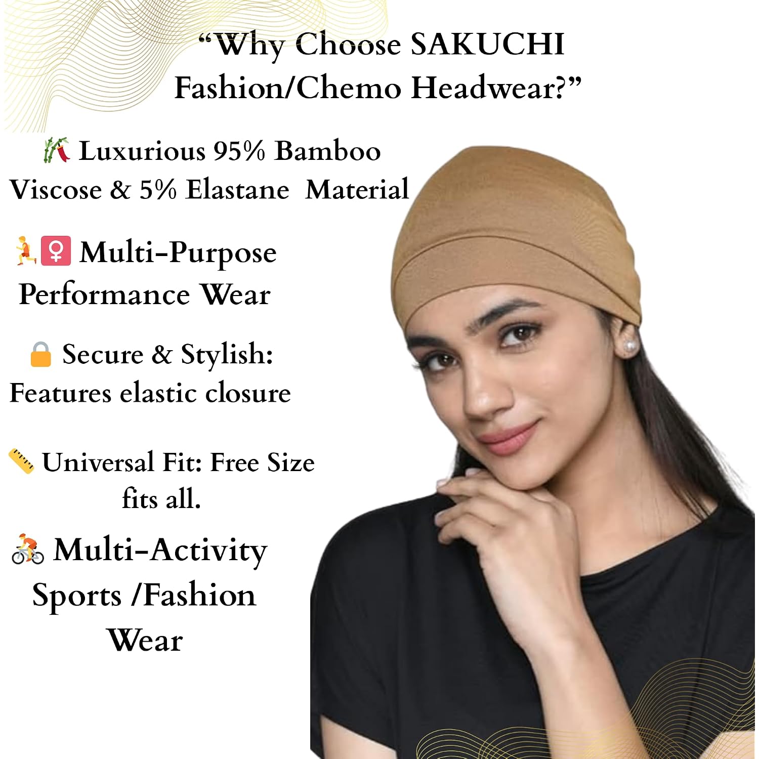 Chemo Hats Solid Sleep Cap Women's Bamboo Soft Headwear Cancer Cap Chemo Headwear Women Navy