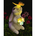 Yody Solar Garden Statues Outdoor Decor- Yard Decorations For Patio, Balcony, Backyard, Lawn Ornaments - Rabbit Figurines With Led Light- Unique Birthday House Warming Gifts For Women, Mom, Grandma