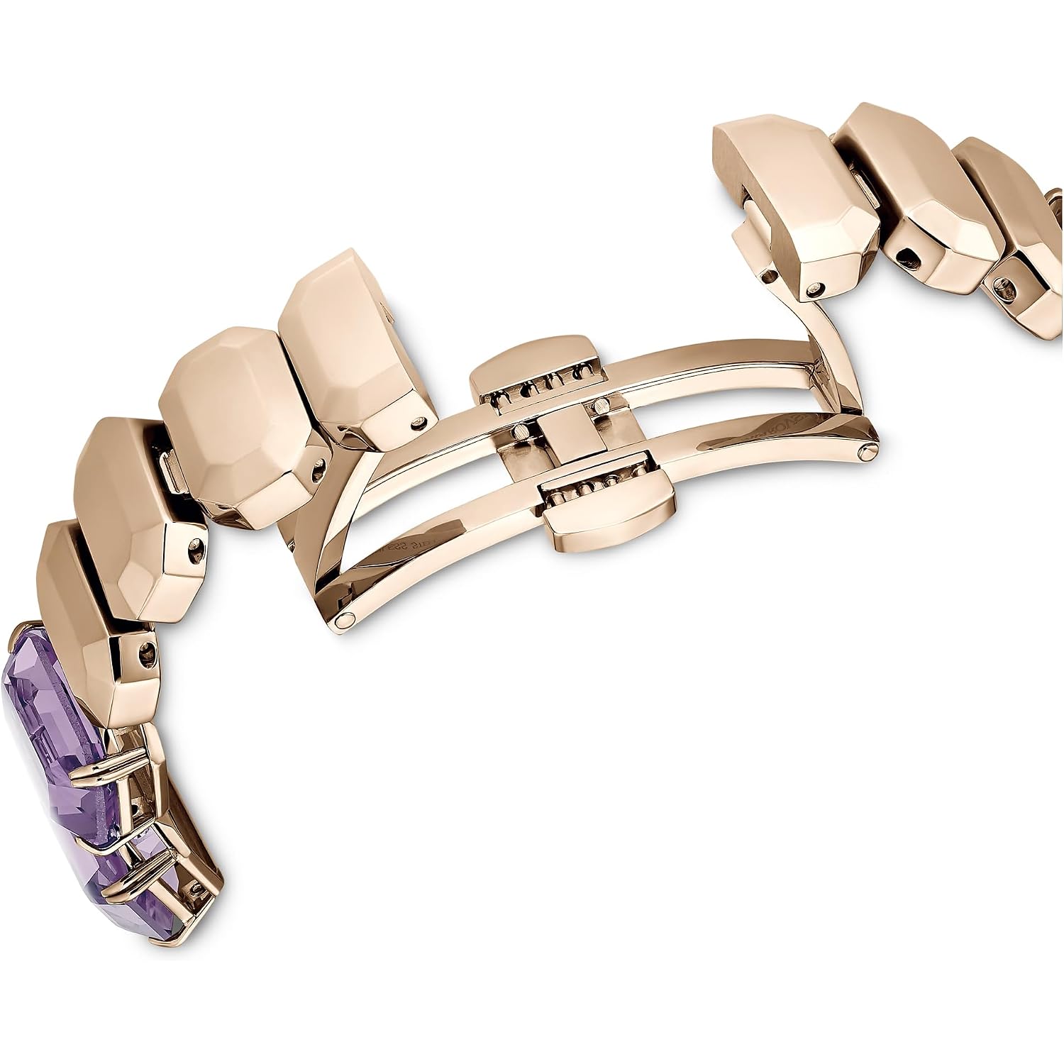Swarovski Watch, Octagon Cut Bracelet, Purple, Champagne Gold-Tone Finish