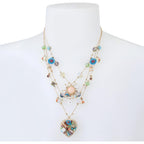 Betsey Johnson Womens Butterfly Charms Layered Necklace