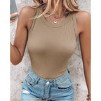 Chicme Womens Summer Sleeveless Tank Top Casual Ribbed Racerback Basic Fitted Thick Strap Shirts Tops
