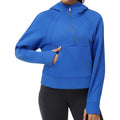 The Gym People Womens' Hoodies Half Zip Long Sleeve Fleece Crop Pullover Sweatshirts With Pockets Thumb Hole