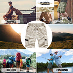 Aptro Men'S Cargo Shorts Elastic Waistband Drawstring Summer Casual Cotton Big & Tall Relaxed Fit Work Shorts