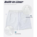 Men'S Casual Shorts Casual Elastic Waist Drawstring 7 Inch Summer Beach Vacation Shorts With Pockets