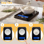 Letron Food Scale, 33 Lb / 0.1 Oz High Precision Kitchen Scale For Sourdough Bread, Built-In 7 Units, Timing & Tare Function, Rechargeable Digital Kitchen Scale For Food, Baking, Cooking