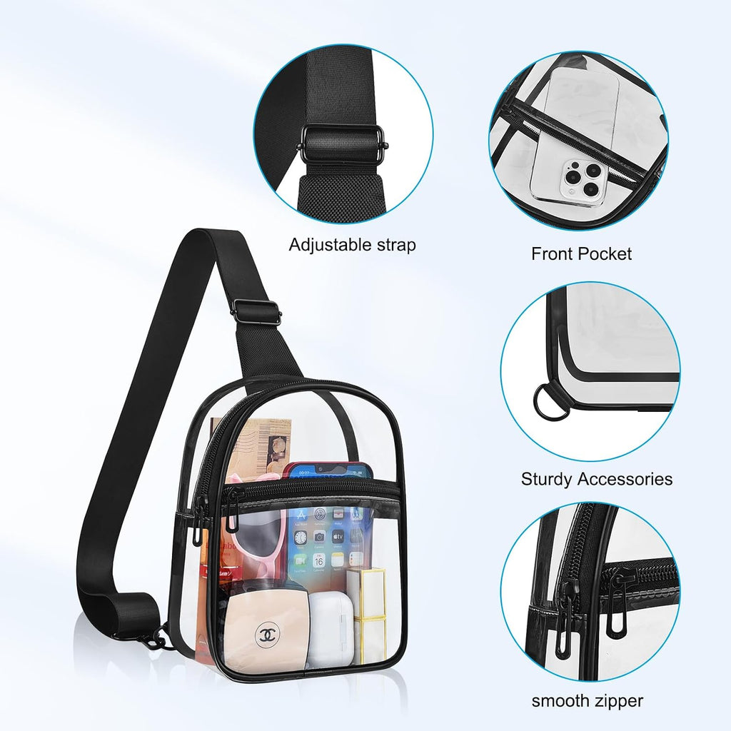 Clear Crossbody Bag For Stadium Events, Clear Purse For Women And Men For Concerts Sports Festivals