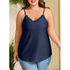 Eytino Plus Size Tank Tops For Women Summer Casual Spaghetti Strap Sleeveless Camisole Shirts(1X-5X)