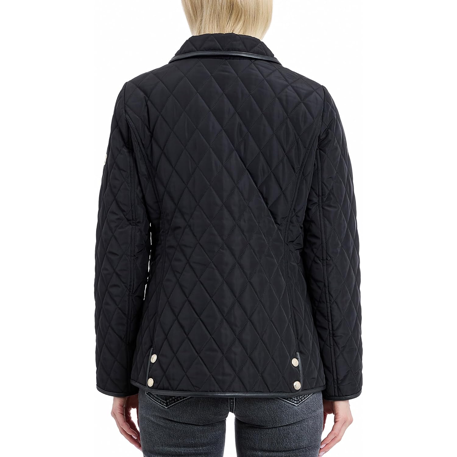 Michael Kors Womens Diamond Quilted Jacket For Women, Stylish Lightweight Jacket With Trim Detail