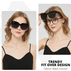 Myiaur Fit Over Glasses Sunglasses For Women, Trendy Oversized Polarized Wear Over Sun Glasses With Uv400 Protection（2 Pack）