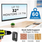 Mount-It! Ultra Low Profile Fixed Tv Wall Mount For 13 To 32" Inch Screens, Slim Tv Wall Mount Fits Vesa 75 And 100 Mm, Flush Tv Bracket 0.55" Design With 60 Lb Capacity, Built-In Bubble Level