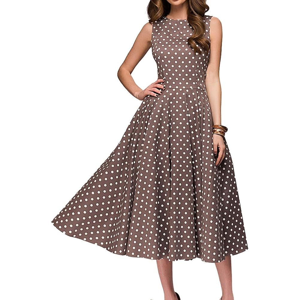 Simple Flavor Women'S Vintage Dress Sleeveless O-Neck Party Cocktail Dress