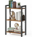 Vasagle 3-Tier Bookshelf, Bookcase With Steel Frame, Book Shelf For Living Room, Home Office, Study, 9.4 X 15.7 X 30.1 Inches, Industrial Style, Rustic Brown And Ink Black Ulls098K02
