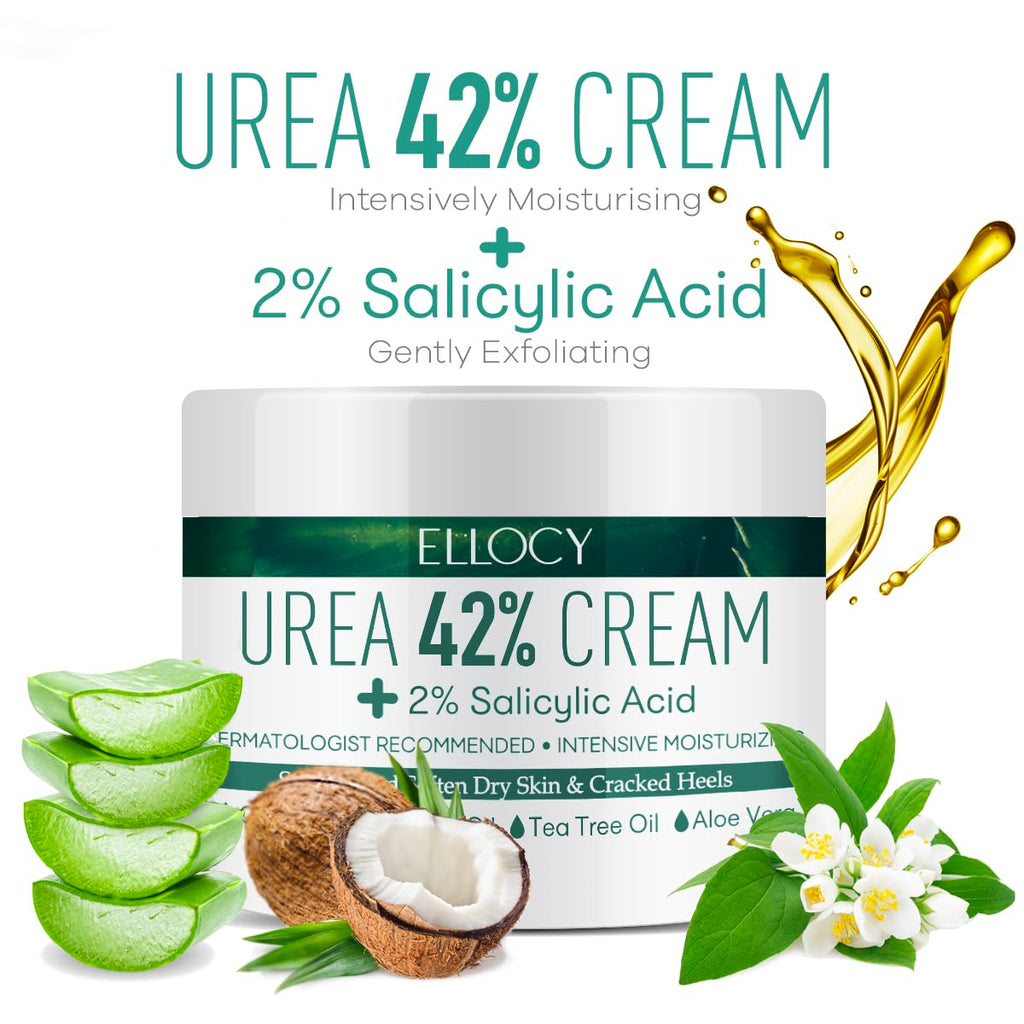 Urea cream 40 perent for feet: Maximum Strength Urea lotion -For Callus and Cracked Heels Treatment-Rough Thick Skin for foot- Crema 5.29 oz.(150g)