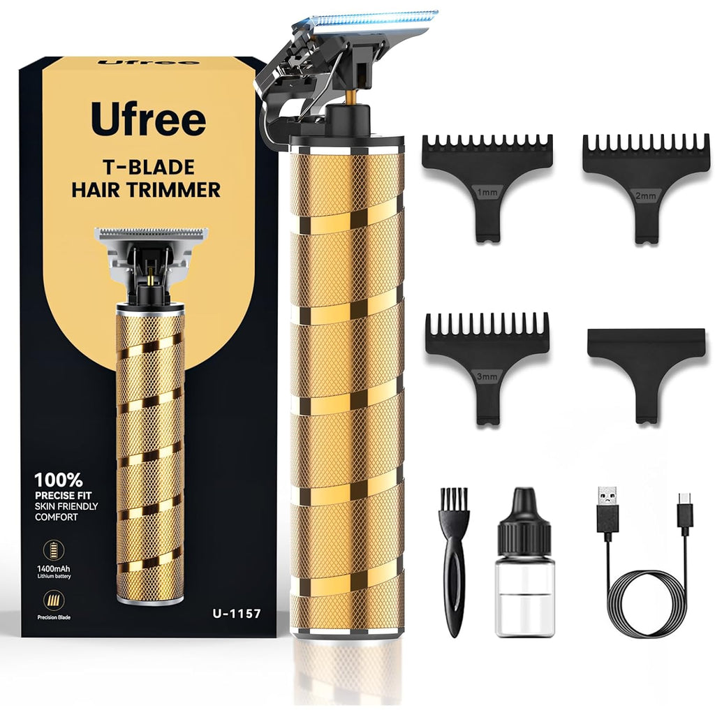 Ufree Hair Trimmer & Beard Trimmer for Men Professional, Electric Razor Shavers for Men, T Blade Precision Edgers Liners, Barber Clippers for Hair Cutting Mustache Facial, Mens Gifts