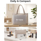 BAGSMART Tote Bag for Women, 2Pc Puffer Tote Bag with Zipper, Quilted Work Tote Teacher Bag Shoulder Handbag | Beach Tote, Diaper Bag Tote, for Travel, Gym, Lightweight, Fit 15.6" Laptop, 21L Medium Tote