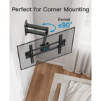 Pipishell Full Motion Tv Wall Mount For 26-65 Inch Flat Curved Tvs, Heavy Duty Single Articulating Arms, Corner Tv Mount Up To Vesa 400X400Mm And 77Lbs, Support Swivel, Tilt, Level Adjustment