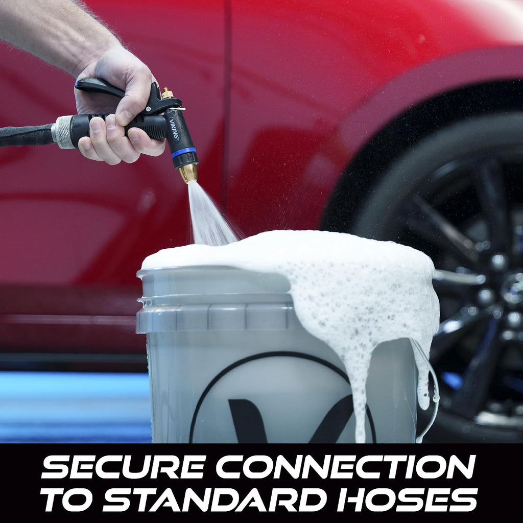 Viking Hose Nozzle, Garden Hose Nozzle, Adjustable And Heavy Duty For Washing Car, Watering Plants, Washing Pets, And Home Use