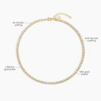 Electric Picks Bezel Tennis Necklace for Women, 14k Gold Plated Bezel-Set Stone Chain Necklace, Dainty Sparkle Layering Jewelry, Elegant Statement Necklace Gift