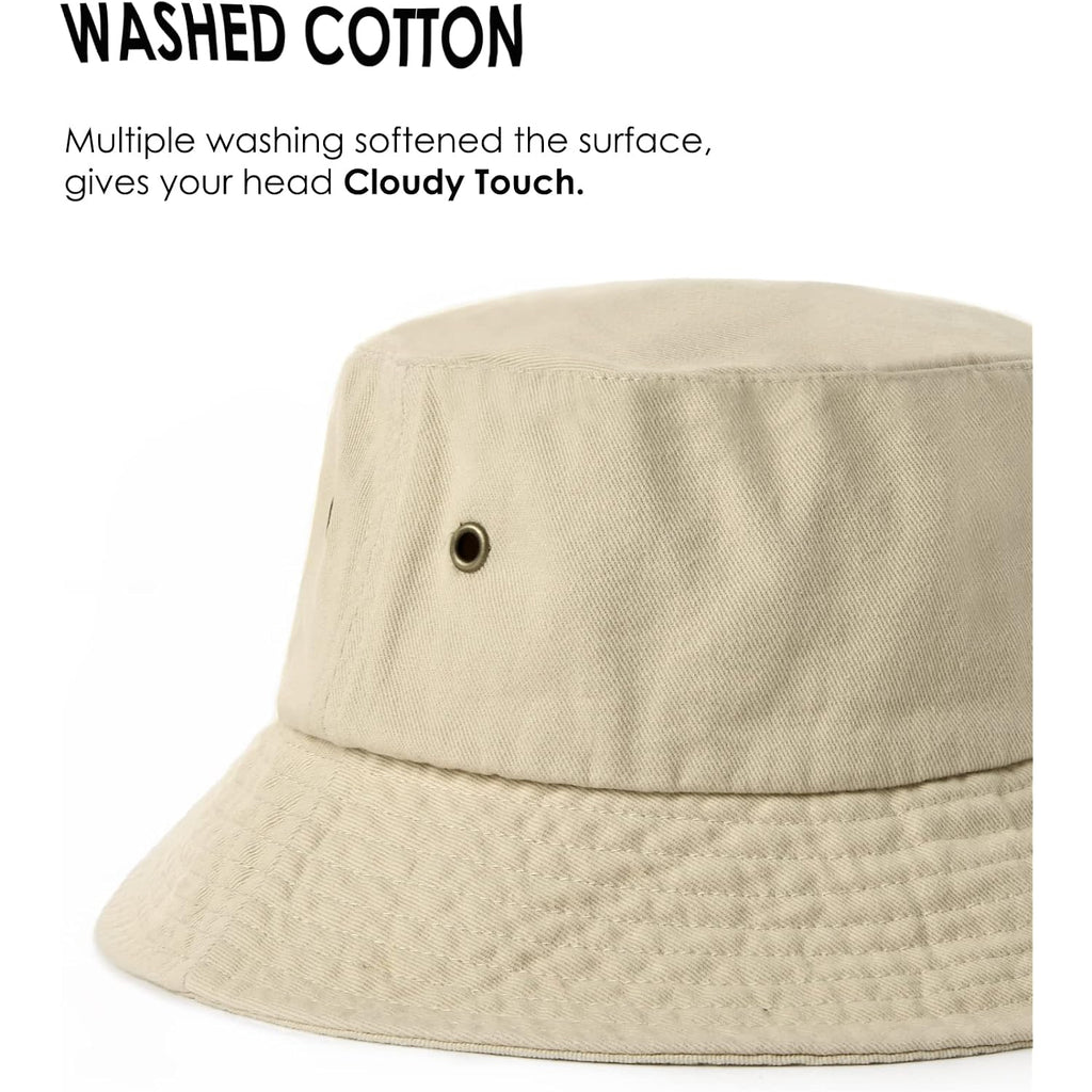 Furtalk Bucket Hats For Women Washed Cotton Packable Summer Beach Sun Hats Bucket Hat With Strings For Travel