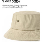 Furtalk Bucket Hats For Women Washed Cotton Packable Summer Beach Sun Hats Bucket Hat With Strings For Travel