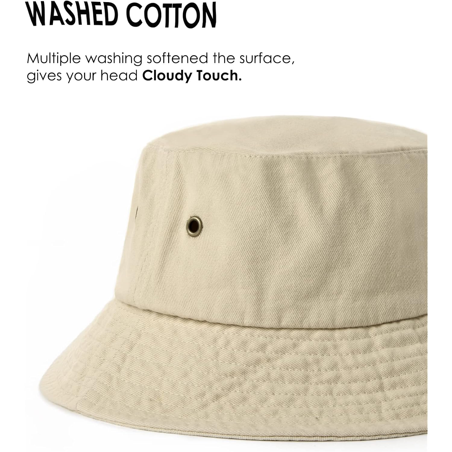 Furtalk Bucket Hats For Women Washed Cotton Packable Summer Beach Sun Hats Bucket Hat With Strings For Travel