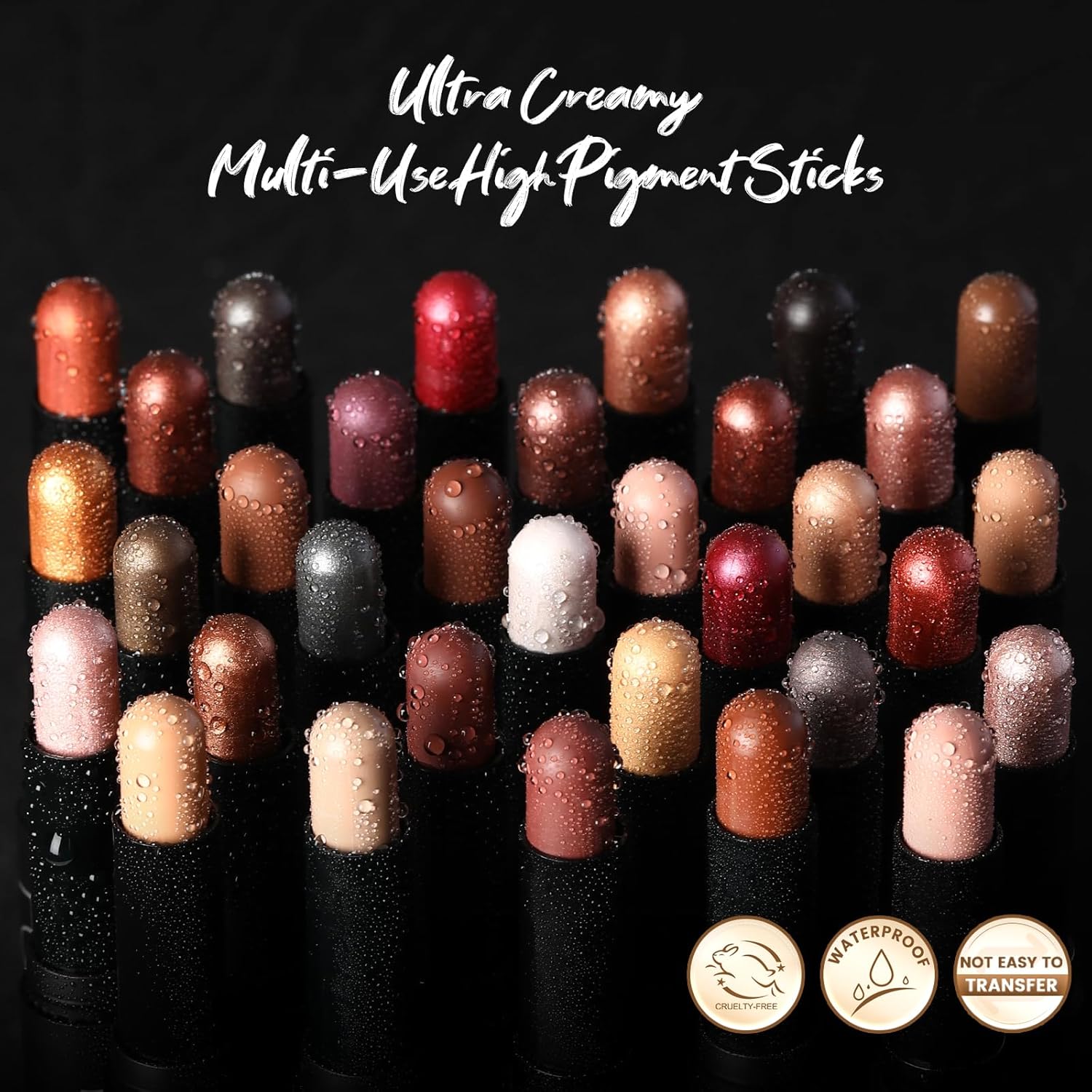 FOCALLURE 3PCS Cream Eyeshadow Stick Sets,Matte and Shimmer Eye Brightener, Light to Dark Pink Pencil,Long Lasting Eye Shadow Highlighter Makeup,Rose Hangover