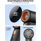 Warmco 10000Mah Turbo Portable Handheld Fan | 36H Runtime, 15000Rpm Motor, 9M/S Airflow, 5 Speeds, Led Display, Usb- C-C Two-Way Charging,Outdoor Travel