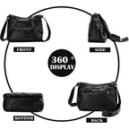 Gladdon Small Crossbody Bags For Women Shoulder Purses Vegan Cross Body Bag | Small Classic Crossbody,Washed Pu Leather,Multiple Pockets,Comfortable,Smooth Zippers,Lightweight,Everyday Bag,All Seasons