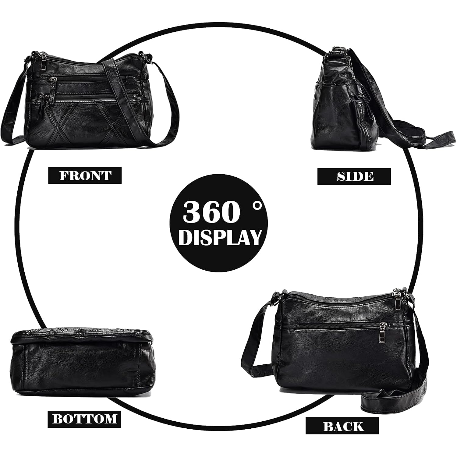 Gladdon Small Crossbody Bags For Women Shoulder Purses Vegan Cross Body Bag | Small Classic Crossbody,Washed Pu Leather,Multiple Pockets,Comfortable,Smooth Zippers,Lightweight,Everyday Bag,All Seasons