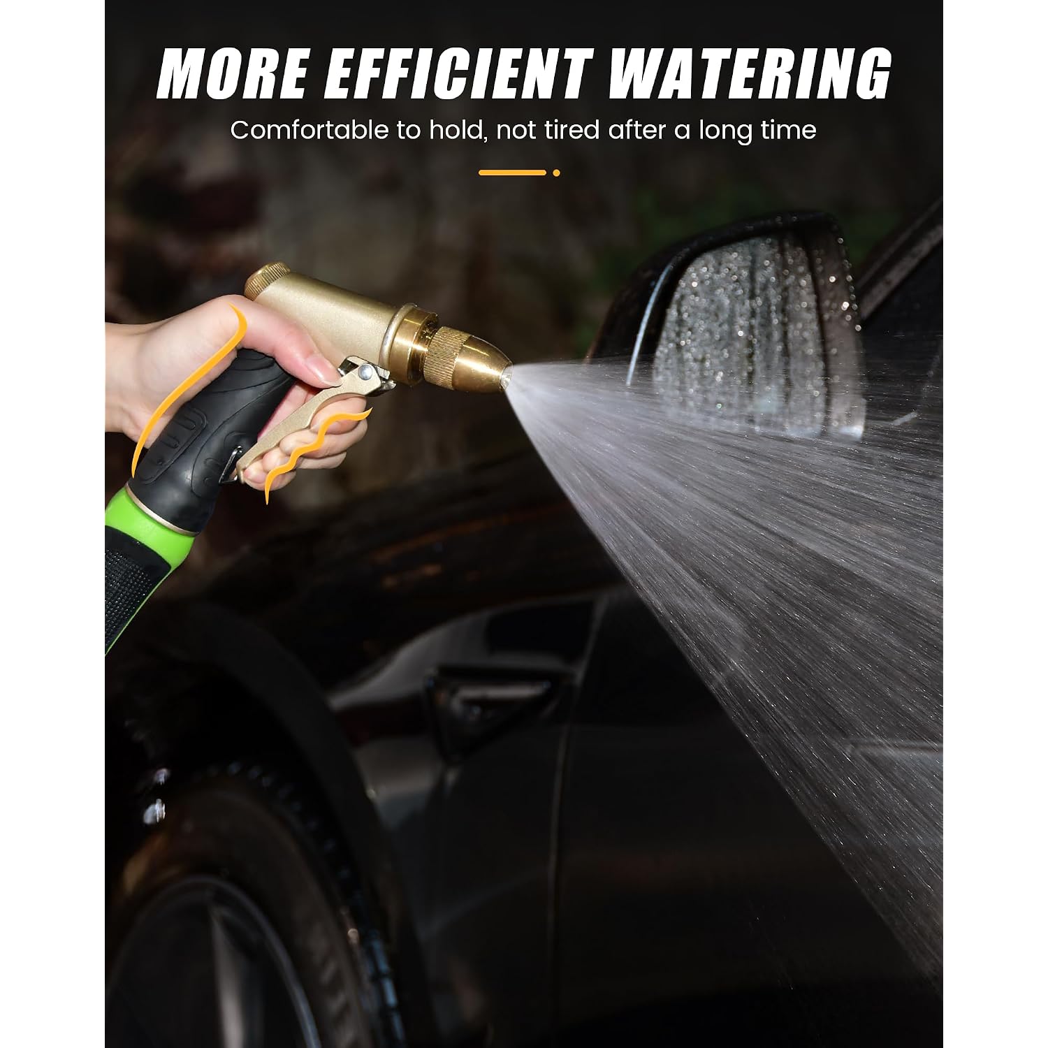 Rainpoint Garden Hose Nozzle, Upgraded Heavy Duty Metal Spray Nozzle, High Pressure Water Nozzle With Adjustable Spray Patterns For Watering Plants, Car Washing, And Pet Showering