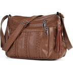 ELDA Purses for Women Pocketbooks Soft PU Leather Ladies Crossbody Purse Multi Pocket Shoulder Bag