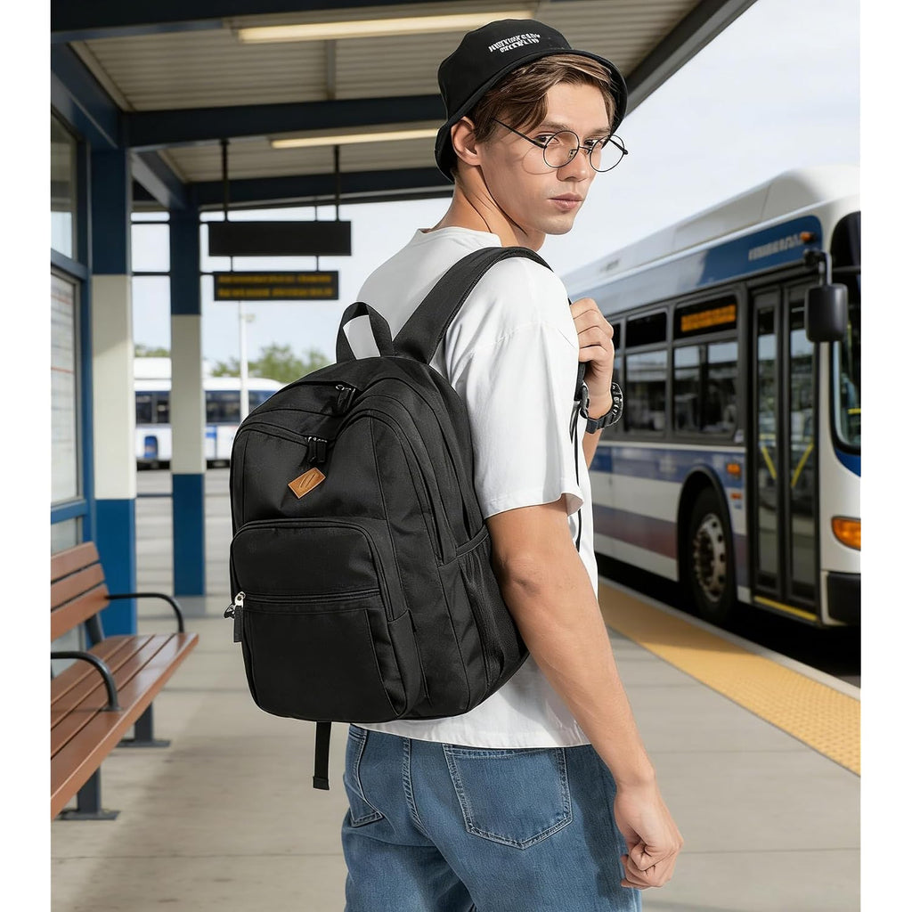 Abshoo Classical Basic Womens Travel Backpack For College Men Water Resistant Bookbag (Black)