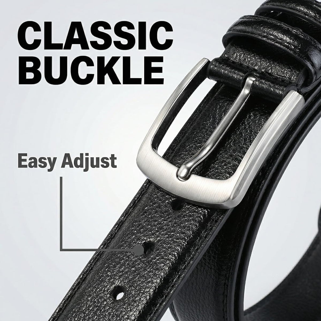 Mens Belts Big And Tall 36"-70" Men Leather Belt Casual Work Dress Belt,Black & Brown Colors