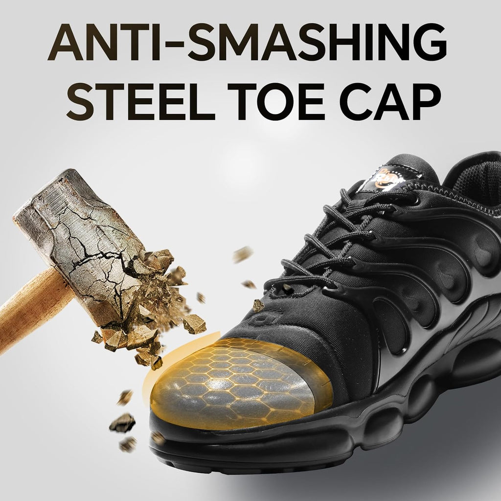 Steel Toe Shoes For Men Women Comfortable Lightweight Safety Work Shoes For Men Women Composite Toe Safety Sneakers Slip Resistant Indestructable Construction