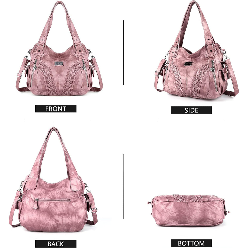 Purses And Handbags Women Fashion Tote Bag Shoulder Bags Top Handle Satchel Purses Washed Synthetic Leather Handbag