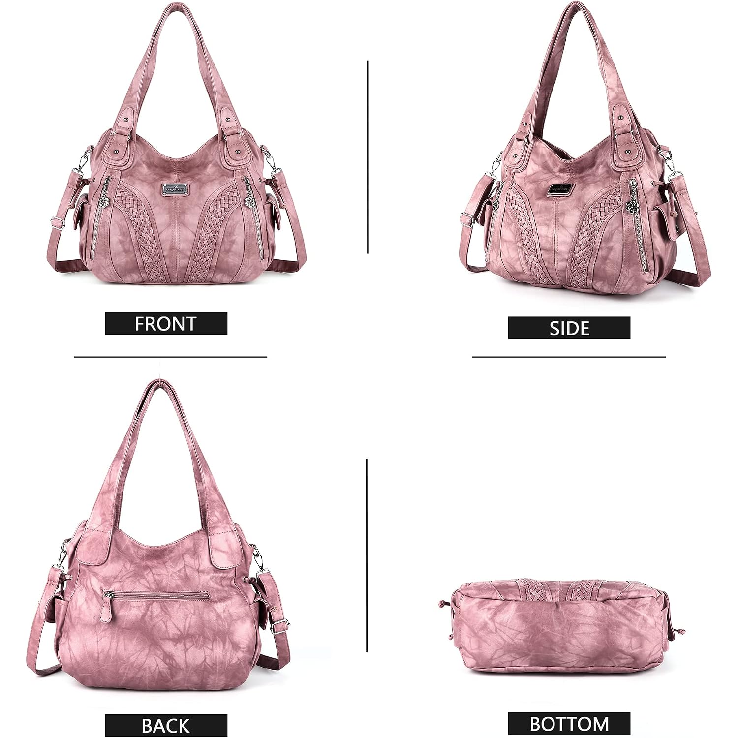Purses And Handbags Women Fashion Tote Bag Shoulder Bags Top Handle Satchel Purses Washed Synthetic Leather Handbag
