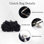 JAMBHALA Women Elegant Evening Purse, Small Floral Clutch Bag with Detachable Chain for Wedding, Party, Prom