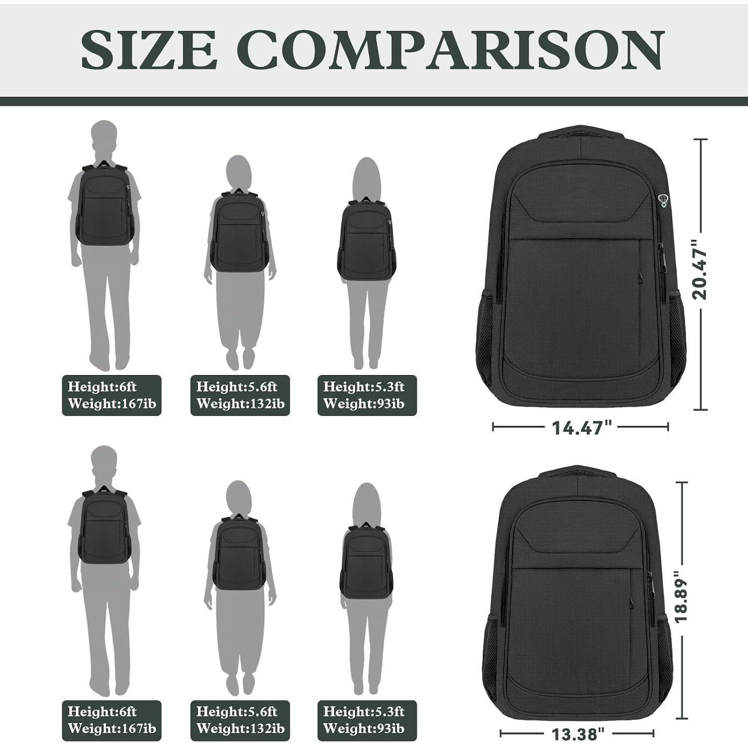 Travel Laptop Backpack, Airline Approved Computer Bag | Laptop Compartment, Adjustable Strap, Anti-Theft Pocket, Luggage Strap, Large Capacity For Work Travel College