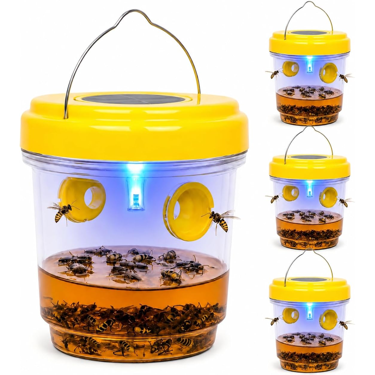 4 Pack 2026 New Upgrade Wasp Trap Outdoor Hanging, Yellow Jacket Traps, Bee Traps Outdoor Hanging, Carpenter Bee Traps For Outside, Hornet Traps
