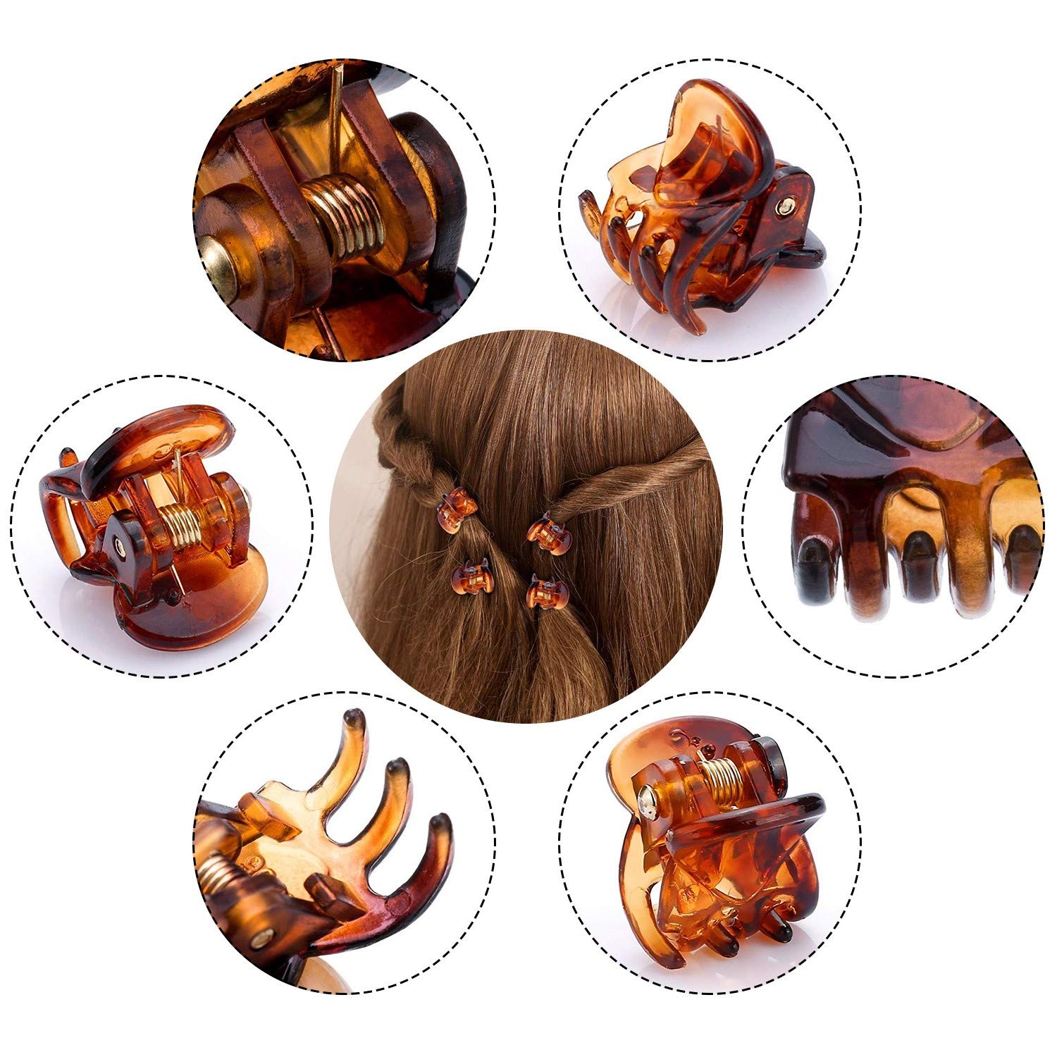Mini Hair Claw Clips For Girls And Women, Funtopia 72 Pcs Small Hair Clips Pins Clamps Non Slip Tiny Plastic Jaw Clips (Assorted Colors)