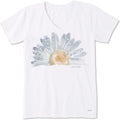 Life is Good Women's Crusher Tee Shirt, Short Sleeve Cotton Graphic T-Shirts, Watercolor Daisy Birds Cloud White
