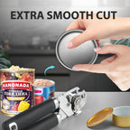 Can Opener Manual, Heavy Duty Handheld Strong Can Opener With Soft Touch Handle, Sharp Blade Smooth Edge, Can Openers With Multifunctional Bottle Opener, Black