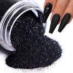 0.2mm Black Nail Glitter White Rainbow Holographic Shining Sugar Nail Glitter Candy Coat Powder Sugar Coating Effect Nail Pigment Powder Nail Art Decorations Dust Diamond Dust for Nails (B)