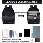 Casual Laptop Backpack For Men And Women, Work Backpack, Black Backpacks, College School Backpack For Boys And Girls, Lightweight Travel Back Pack(Black)