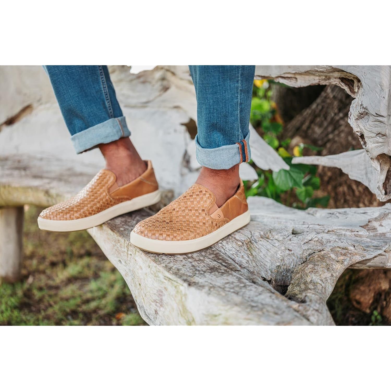Olukai Lae'Ahi Lauhala Men'S Woven Leather Shoes, Versatile Everyday Leather Sneakers, Easy Slip On Design, All-Day Wear & Comfort