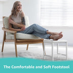 Small Vanity Stool, Cute Vanity Stools With Cushion, White Makeup Vanity Chair For Small Spaces, Living Room, Bedroom, Bathroom, Entryway, Ottoman Foot Rest For Couch Sillas Modern
